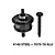 GPM black anodized aluminium and steel complete centre differential with gear shaft on a clean white background.