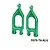 GPM green anodised aluminium front upper suspension arms for RC models, presented against a plain white background.