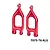 Two red anodized aluminium front upper suspension arms with GPM and 7075 branding against a white background.