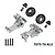 GPM Aluminium Front and Rear Upper Bulkhead Set in silver with associated gears and hardware components.