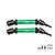 GPM aluminium and carbon steel CVD driveshafts in green with black joints and included hardware set against a plain white background.