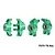 Green anodized aluminium steering and rear hubs set with pre-installed bearings for RC cars against a white background.