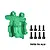 GPM green anodised aluminium front differential cover with mounting screws against a white background