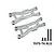 GPM aluminium front lower suspension arms in silver with included screws and text 7075-T6 ALU against a white background.