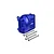 GPM aluminium blue gearbox cover for RC vehicles shown with four included steel cap head screws on a plain white background.
