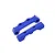GPM aluminium rear lower suspension pin braces in blue, shown against a plain white background.