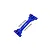 GPM Aluminium Rear Chassis Brace in blue with four mounting screws displayed against a plain white background.