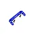 GPM blue anodised aluminium transmission servo mount with two black socket head screws on a plain white background.