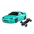 MST mint green S15RB remote control drift car body shell displayed next to its black RC chassis on a white background.