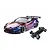 MST GR86RB RC car with iridescence purple painted body and separate chassis on a white background