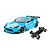 MST light blue GR86 RC drift car with Pandem body kit and separate black chassis on a white background.