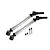 GPM aluminium silver front or rear universal drive shafts set of two with steel joint ends and hardware.