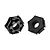Two black aluminium 24mm claw wheel hexes with 3mm offset shown against a clean white background.