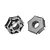 Two grey aluminium claw wheel hexes with 3mm offset against a solid white background.