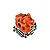 GPM aluminium front differential housing set in orange with included metal screws and a bearing.