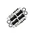 GPM black aluminium extended wheel hex adapters set with pins, screws, washers, and O-rings against a white background.
