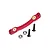 GPM red aluminium steering linkage with brass inserts, countersunk washers, and screws on a white background.