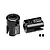 GPM Racing black input shaft outdrive cups with grub screws on a plain white background.
