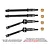 GPM black carbon steel front and rear driveshafts set with brass bushings and text notes on a white background.