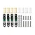 GPM Aluminium 26mm adjustable shocks in green and black with extra springs, mounting balls, and screws arranged on a white background.