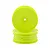 Two bright yellow RC buggy front dish rims stacked against a clean white background.