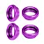 Four purple anodized aluminium shock collars featuring internal threading and a textured grip exterior on a white background.