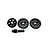 Reefs RC XP Dual Dig Gear Set featuring three black metal gears and a matching pinion shaft on a white background.