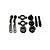 REEFS XP Dual Dig Shift Components laid out on a plain white background, showing various black metal and plastic parts.