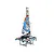 Joysway Binary V3 mini RC catamaran sailboat resting on a black plastic display stand against a white background.