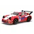Red 1/16 scale UDI Amphicyon electric brushless 4WD RC drift car with racing livery and rear wing on white background.
