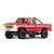 Studio product shot of the FMS FCX18 II Ford F-100 RC Rock Crawler in red with illuminated headlights and roof lights.