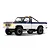 FMS FCX18 II Ford F-100 1/18 scale RC rock crawler truck in blue and white with lit headlights and roll bar.