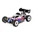 Kyosho Inferno MP11e 1/8 electric RC buggy kit shown fully assembled with blue, pink, and white body and black wing.