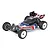 Studio product shot of Team Associated RB10 Retro Kit RC Buggy with red, white, and blue body and white wheels.