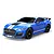 Studio product shot of the blue MJX RC Ford Mustang Shelby GT500 electric brushless 1/10 scale remote control car.
