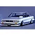 Painted Pandora RC Toyota Cresta GX71 drift body shell mounted on a chassis with custom wheels against a plain grey background.