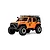 Studio product view of the RGT Rock Cruiser Evolution V3 orange 1/10 scale 4WD RC rock crawler with roof rack and snorkel.