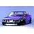 Front three-quarter view of a purple RC drift car body installed with a detailed interior set, intercooler, and front-end detailing.
