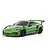 Studio product photo of the Kyosho Fazer Mk2 2018 Porsche 911 GT3 RS RC car in lizard green on a plain white background.