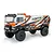 HobbyPlus DKR-4 Fortis 4X4 RC desert rally truck in white, black, and orange livery on a white background.