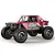 Studio product shot of the Maverick Scout24 Flux 1/24 scale electric 4WD RC rock crawler in red against a white background.