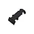 GPM Racing black aluminium rear skid plate for 1/16 scale RC vehicles, viewed from above against a plain white background.
