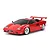 Tamiya 1/10 scale TT-02 Lamborghini Countach 5000S RC car model painted bright red with white wheels and a rear wing.