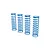 Set of four blue RC shock springs arranged vertically against a plain white background.