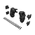 Arrma composite front steering blocks and hardware components laid out on a plain white background.