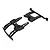Arrma front and rear bodyshell support set moulded in black plastic, shown against a plain white background.