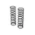 Two black metal RC shock springs displayed vertically on a plain white studio background.