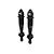 Two black RC shock absorbers with threaded bodies and EXB branding displayed upright on a clean white background.