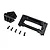 Axial rear bumper mount set including black molded plastic parts and five steel screws on a white background.