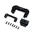 Axial front bumper mount set for RC crawler including plastic mount pieces and steel screws on white background.